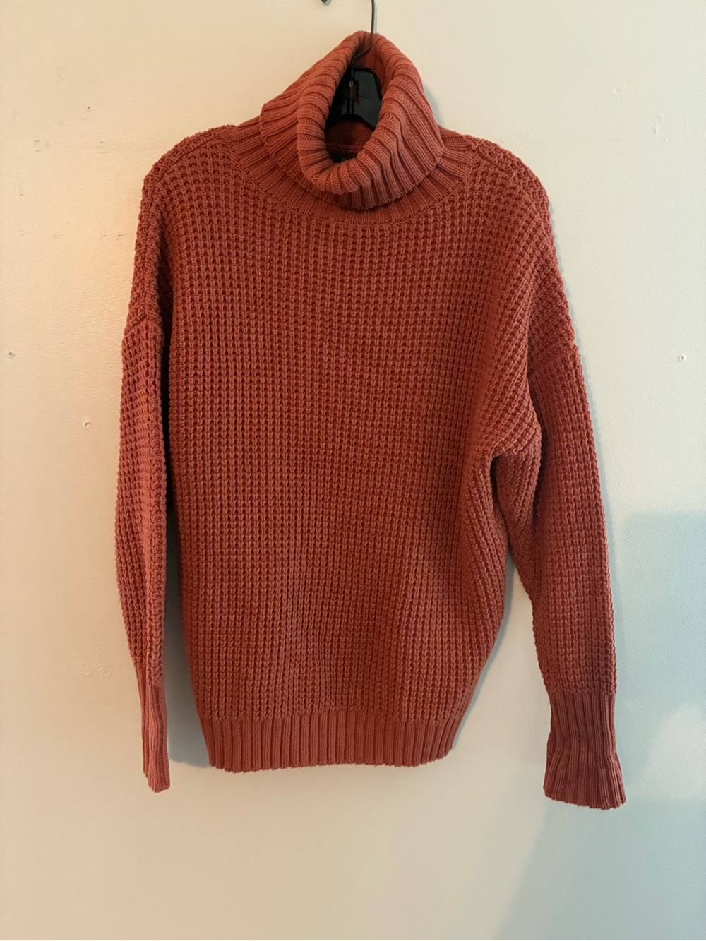 Glassons Rust Waffle Knit Turtleneck Sweater | Size Med. | Chunky Cozy Pullover
